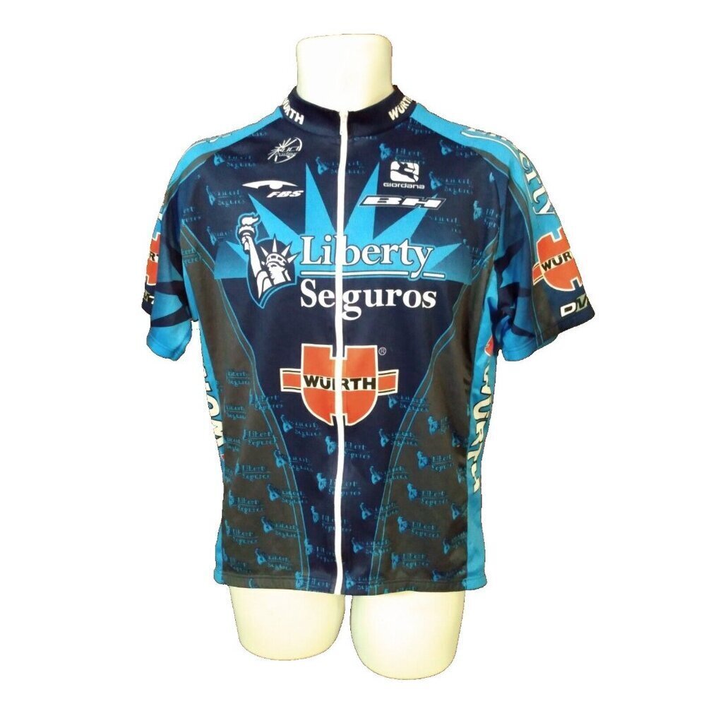 Vintage Giordana Liberty Seguros Cycling Jersey Men's Full Zip Size XL 5 52